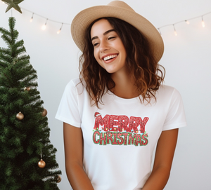 Faux Stitch Merry Christmas T-shirt