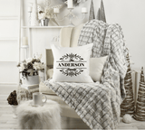 Personalized Family monogram white pillow cover with zipper